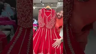 Red Georgette Heavy Embroidered & Mirror Pasting Anarkali Plazo Suit With Beautiful Organza