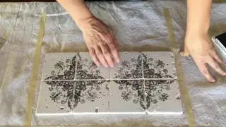 DIY Vintage Tile using IOD stamps