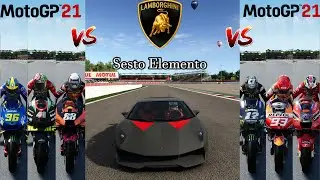 Lamborghini Sesto Elemento Vs MotoGP 21 GP Bikes || Drag Race || 4K ||