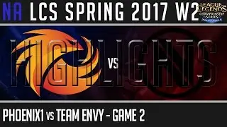 Phoenix1 vs Team Envy Highlights Game 2 - NALCS W2D2 Spring 2017 - P1 vs NV G2