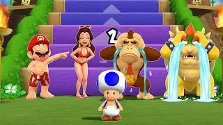Mario Party 9 Step It Up - Mario Vs Pau line Vs Donkey Kong Vs Bowser (Hardest Difficulty)