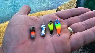 USE ESTAS ISCAS E PEGUE MUITO PEIXE. PESCARIA DE ROBALO COM MICRO JIGS NO COSTÃO DA BARRA DA LAGOA