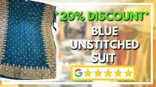 *LATEST* Blue Unstitched Suit for YOU! Chandni Chowk Nai Sarak Unstitched Suits with Hand Embroidery
