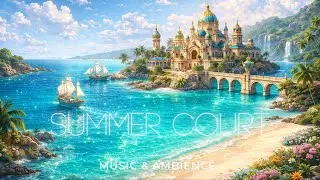 Summer Court (Inspired by ACOTAR) ll Relaxing Music 🎶 ✨ Sparkling Ocean & Calming Waves ✨