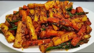 15 मिनट में बिना धूप-गाजर मूली मिर्च का तीखा चटपटाअचार| Instant Gajar Muli Mirch Ka Achar |Mix Achar