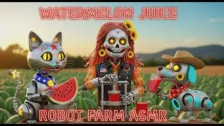 ASMR Robot Watermelon Harvest & Chrome Juice Press | Satisfying 3D