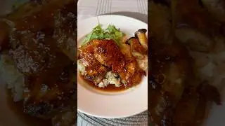 Fig Chili Roasted Chicken, Coconut Rice, Arugula & Trumpet Mushrooms #asmr #asmrfood #chickendinner
