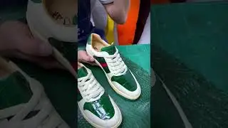 Authentic crocodile skin leather dyed green sneakers tennis shoes handmade for men #shorts