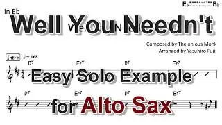 Well You Needn't - Easy Solo Example for Alto Sax