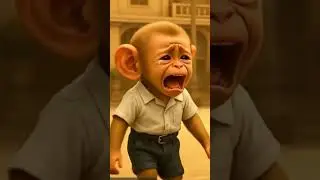 #animalshorts #funnyanimal # baby monkey crying #hero monkey helps #chocolate #&rdquo;khushi&rdquo;🤗