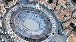 4K Bird's view of Arles - France