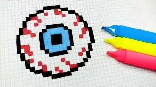 Halloween Pixel Art - How to draw an eyeball #pixelart