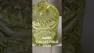 Vintage Imperial Glass Yellow Lidded Hobstar Candy Biscuit Sugar Jar