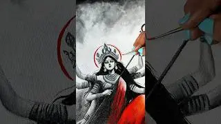 Durga Puja Drawing with Acrylic ❤️ #shorts #durgapuja #drawing #durga #navaratri #kolkata