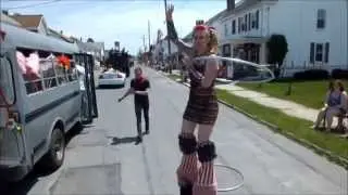 Hoop dancer on stilts