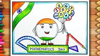 National Mathematics Day Drawing Easy | Front Page Design of Maths |  Mathematics Day Easy Poster