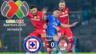 Cruz Azul 1 - 0 Toluca | Apertura 2025 - Jornada 6 | Liga MX