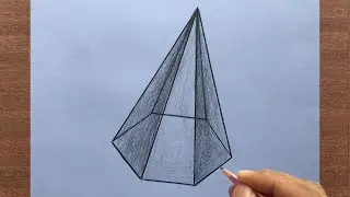 How to Draw a Hexagonal Pyramid Step by Step