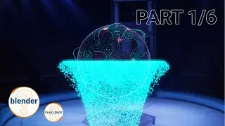 Holographic planet map: How to build random flight paths  | Geometry Nodes Challenge, Part 1/6