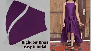 High Low Baby Dress/Frock Cutting and Stitching/Box pleated high low baby dress /easy tutorial