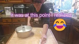 What a morning this was. No coffee, no shower= Angel food cake disaster X3