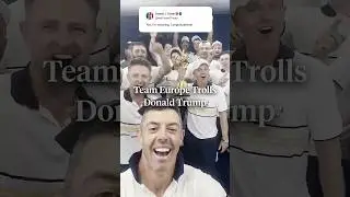 Team Europe with a message to Donald Trump after their Ryder Cup win. 😂