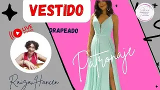 VESTIDO DRAPEADO ESCOTE A LA CINTURA.Patronaje