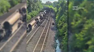 26 train cars derail in Eureka, Missouri