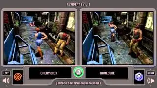 Resident Evil 3 Nemesis (Dreamcast vs Gamecube) Side by Side Comparison (Bio Hazard 3 Last Escape)