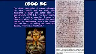 Cancer Biology Intro:  History of Cancer