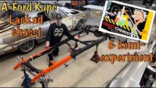 A Ford kupé del 7. Montering nylackat chassi + kemi-experiment