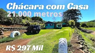 CHÁCARA 21.000 METROS + CASA + GALPÃO  R$ 297 MIL