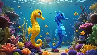 Six Little Seahorses Dance on Mama&rsquo;s Tail | Fun Ocean Rhyme for Kids | Songs & Baby Learning