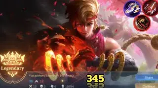 Legendary 345! Yan Global No 1 Jungle Build and Emblem #mobilelegends #mlbb