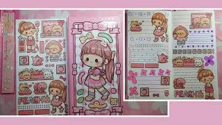 ASMR Cute Journal. decorating with cute stickers #asmr #journaling #kawaii #telado #relaxing