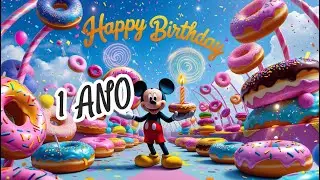 O Melhor Anivers&aacute;rio de 1 Anos com Donuts e o Mickey! 🍩🎈