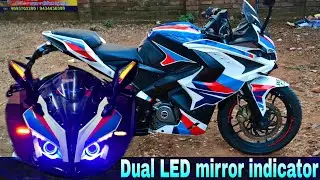 Dual LED mirror installation in Pulsar RS 200 | cheapest and best bike accessories | RS 200 modify |