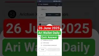Ari Wallet Daily Quiz Answer 26 June | Ari Chain Today Quiz 26 June #ariwalletquiz