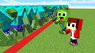 RAID 1000 MUTANT ZOMBIE APOCALYPSE In Minecraft Baby JJ and Mikey challenge (Maizen Mizen Mazien)