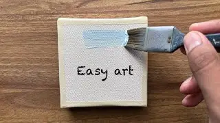 Spring tree acrylic painting tutorial on tiny canvas