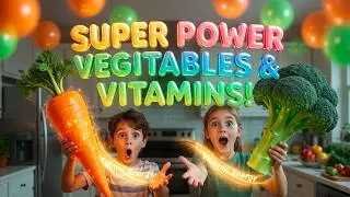 Learn 12 Super Power Veggies & Vitamins! 🥬 Healthy Food Fun for Kids