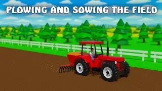 3D Tractor Animation for Kids 🚜 | Plowing & Sowing Crops | Farm Vehicles for Children