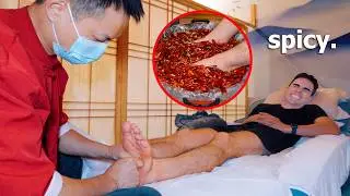 ASMR: Insane Techniques! 🌶️ Chinese Spicy Hot Pot Foot Reflexology Massage for Pain Relief