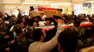 تشييع الشهيدين الشهيد (وليد ثجيل السويراوي)والشهيد خلف هاشم الشولي) في النجف الاشرف 3-9-2014