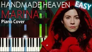 Handmade Heaven - Marina/ Piano Cover / Tutorial with Music Notes/ Lyrics Karaoke