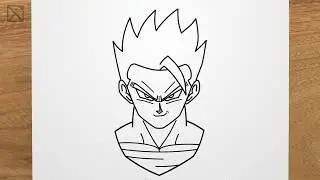 How to draw MYSTIC GOHAN (Dragon ball Z) step by step, EASY