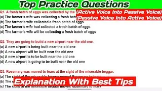 Top Practice Questions|Active & Passive voice|Explanation With Smart Tips|EnglishGrammar|ViralVideo 