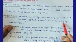 NECESSARY CONDITION FOR DEADLOCK (OS)