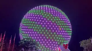 Holiday Lights on Spaceship Earth at Epcot