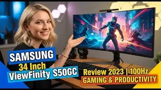 Samsung 34 Inch ViewFinity S50GC Ultrawide Monitor Review 2023 | 100Hz Gaming & Productivity